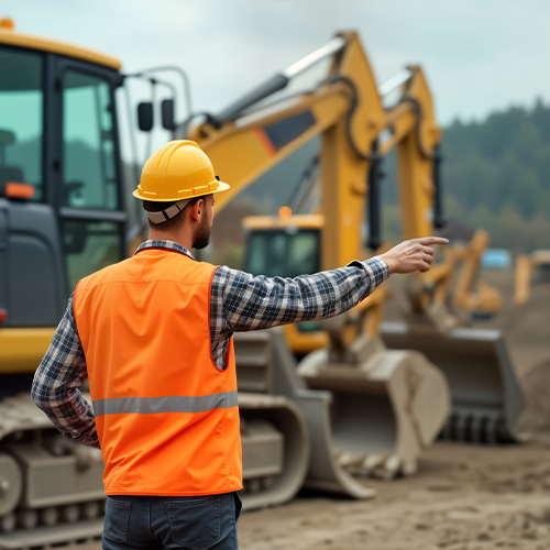 construction-worker-directs-bulldozer-operator-excavation-site-worker